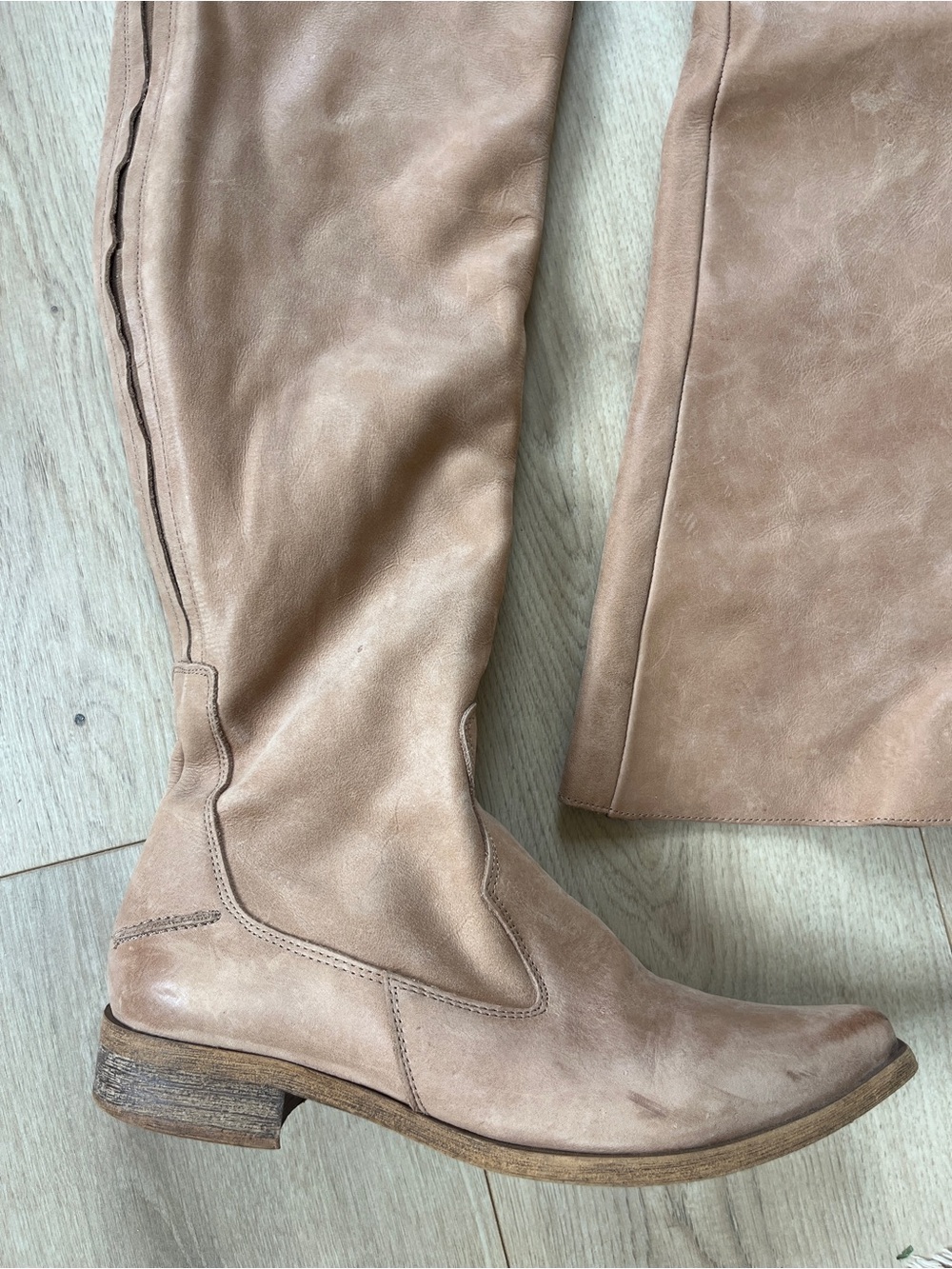 Free People Over-the-Knee soft leather Boots in Cognac - Picture 3 of 4